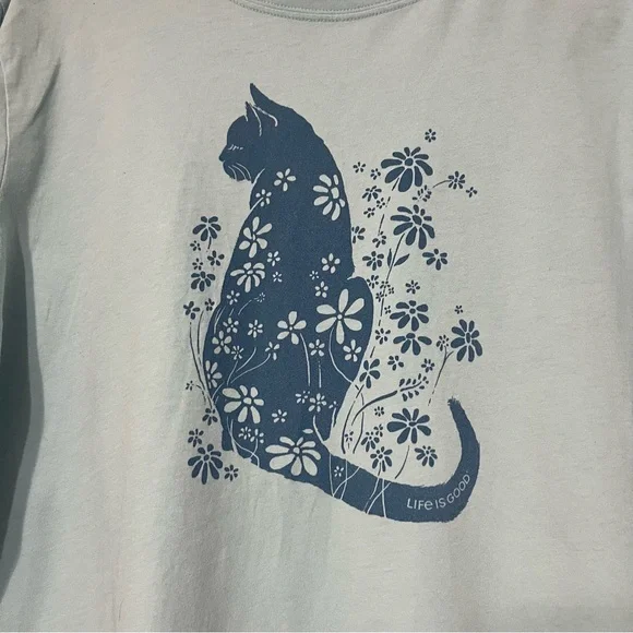 Life Is Good Woman’s Long Sleeve Cat Crusher Tees Bundle Blue - White Size XXL - Picture 4 of 14